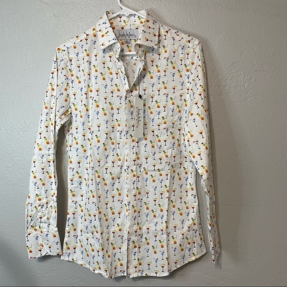 Nicole Miller Men's Cocktail Martini Button Down Shirt NWT​​​ - Picture 1 of 6
